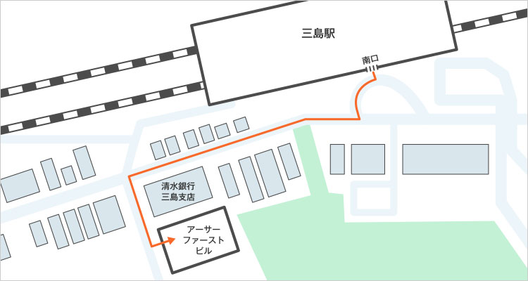 三島支社 アーサーファーストビルアクセスマップ